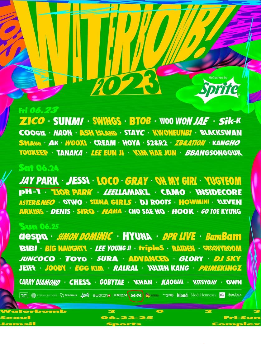Jay Park Won Soju is one of the main sponsors for Waterbomb as well 😉 I expect a Won Soju Booth!

Mr. Headliner  ☑️
Sprite ambassador ☑️
Won Soju Sponsor ☑️ 

No one is doing it like him