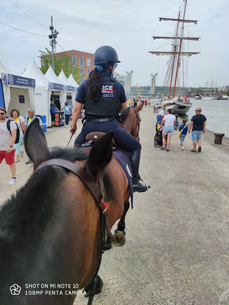 #IlsSontPoliciers | Mission de sécurisation pour la brigade équestre de la @policenat91, en déplacement à l'@ArmadaRouen, afin d'épauler nos amis de la @PoliceNat76.