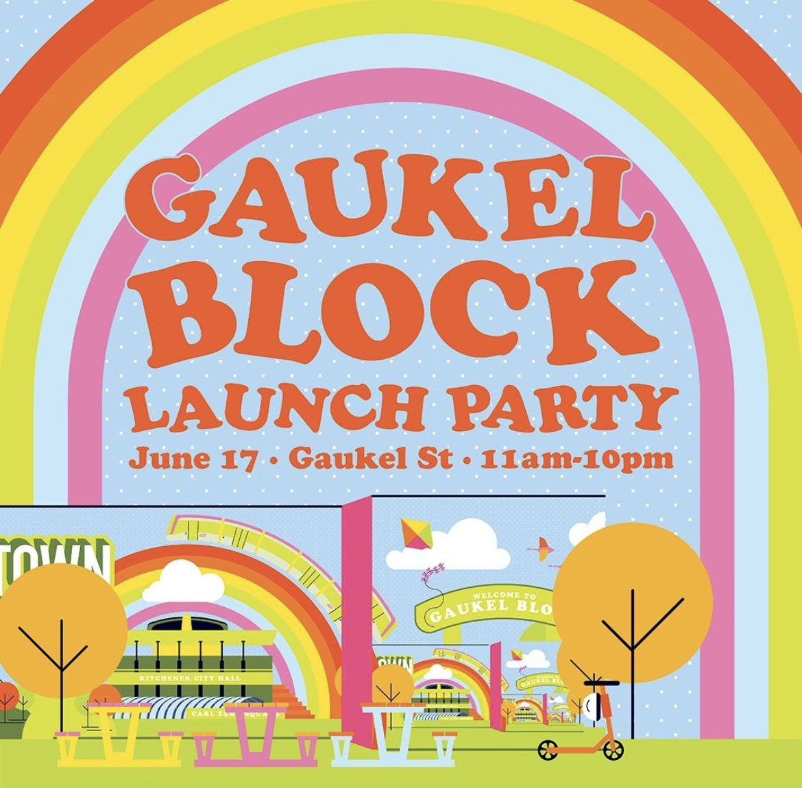 🎉 Gaukel Block Launch Party on Saturday, June 17th! 🎉

Between 11am-5pm, enjoy local vendors and makers, transforming 21 refurbished, multi-purpose shipping containers into a market. Discover the new artworks from 17 local artists, including a 70-foot Downtown Kitchener mural!