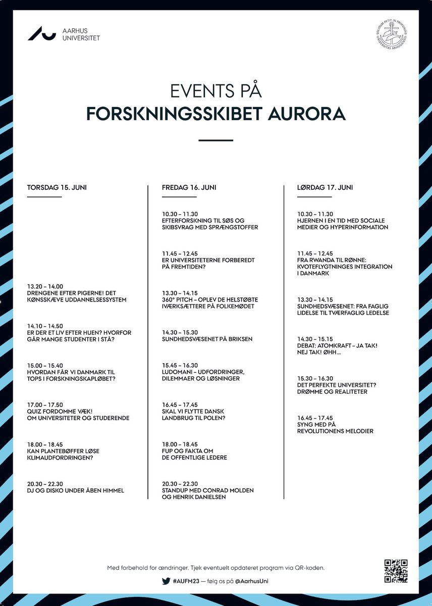 BESØG AU PÅ FOLKEMØDET Torsdag går det igen løs til #fm23 på Bornholm. Se mere om vores events på au.dk/folkemøde #AUFM23