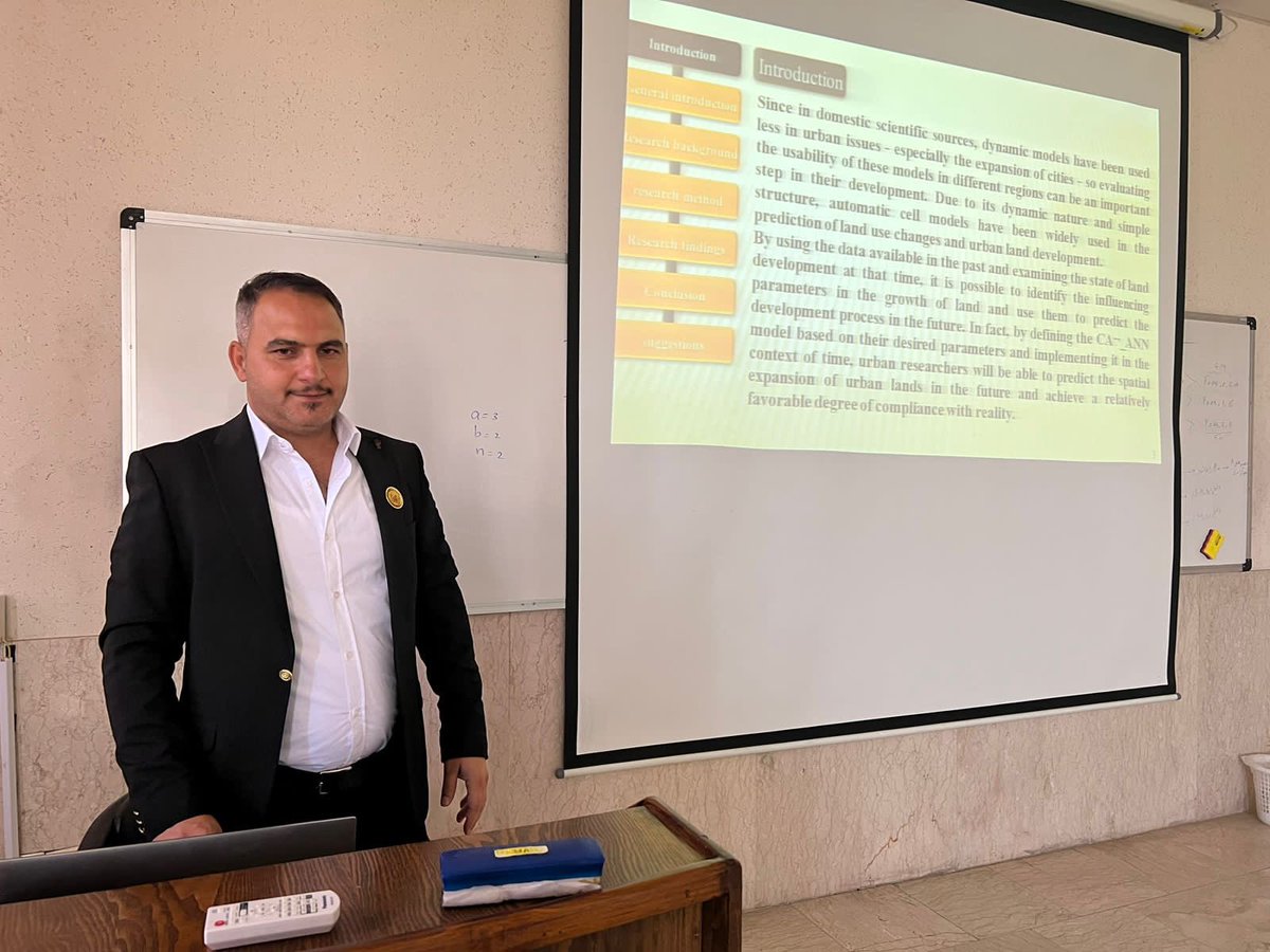 من الله التوفيق تمت اليوم مناقشة رساله الماجستير في ادارة المشاريع 
البحث كان بعنوان تقيم وتطوير المدن الذكية دراسه كربلاء