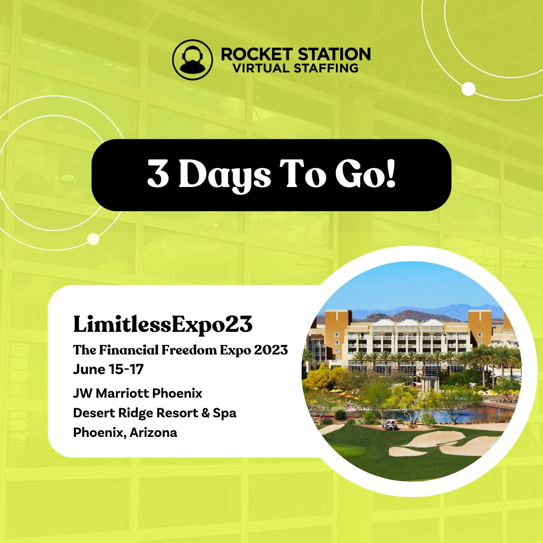 Arizona, here we come! Rocket Station will be joining The Financial Freedom Expo 2023!

See you there! 

#realestateinvesting #investment #investmentproperty
#realestatetips 
#businessgrowth #virtualassistant 
#phoenixarizona #LimitlessExpo23