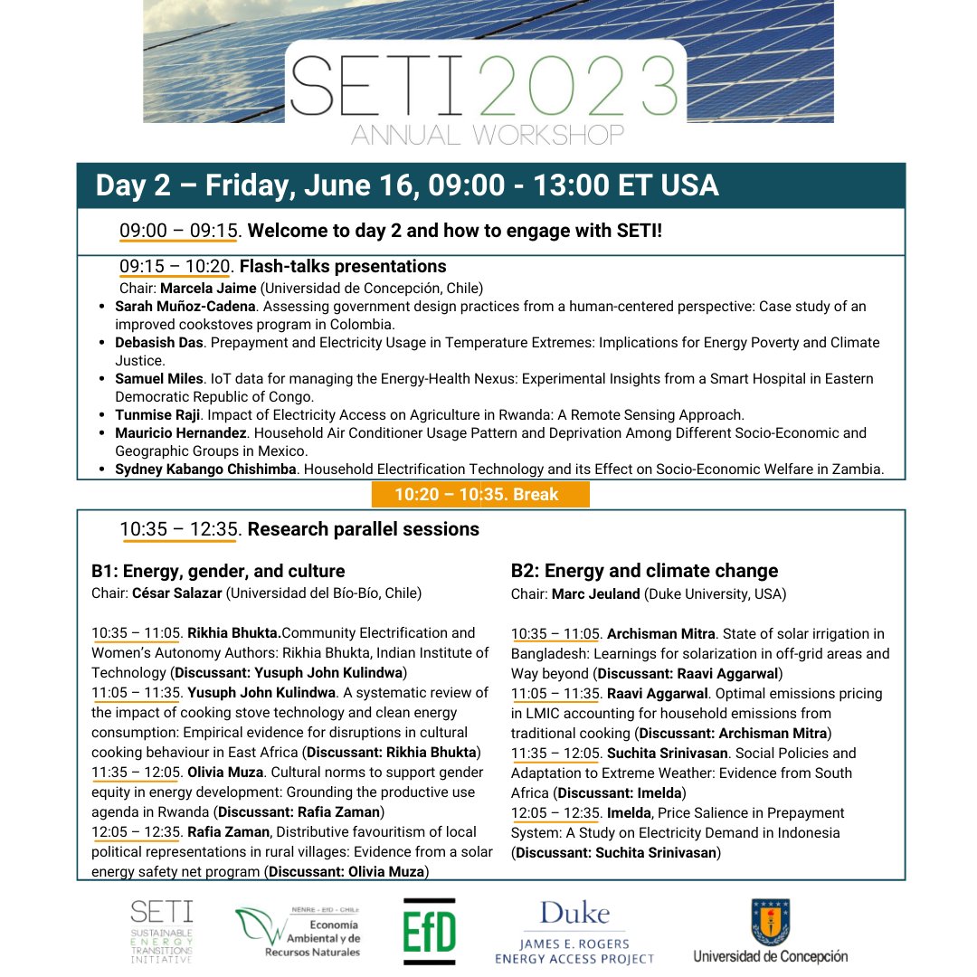 SETIenergy's tweet photo. 📢🔋 Our Annual Workshop will be held this week June 15-16 (ET USA), and we want to remind you the amazing research our collaborators will present during both days! Register here via Zoom Events (save the link and email address to access the workshop): https://t.co/vw12YZjOCM 🌎 https://t.co/k7w0X4CN9F