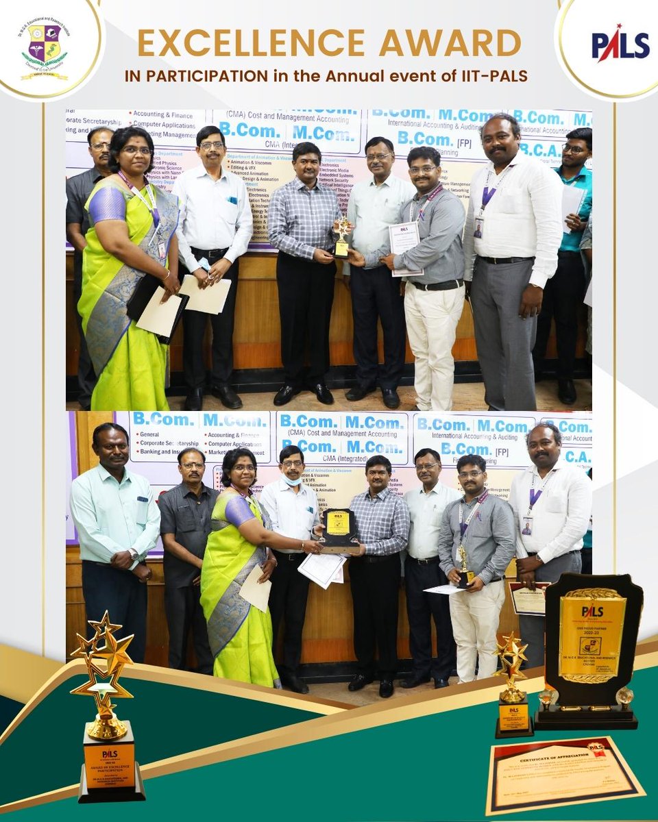 AcsArunkumar's tweet photo. Congratulations to Dr MGR - IIT PALS team on winning the Excellence Award in Participation at the Annual event of IIT-PALS! Well done!
#MGRERI #IITPALS #excellenceaward #annualevent https://t.co/uVfyBZZdNq