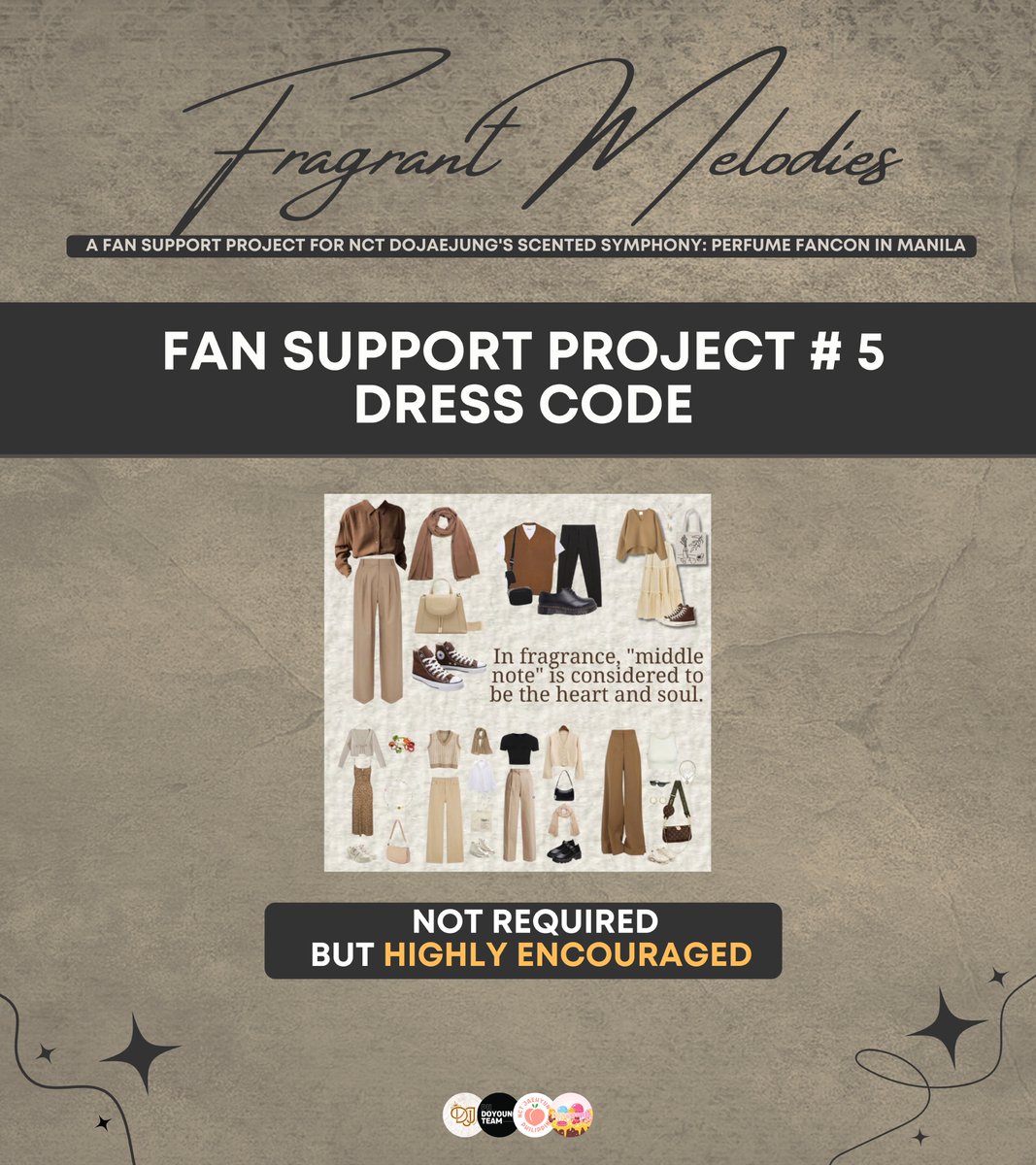 Fragrant Melodies: Fan Support Project # 5

— DRESS CODE💐
Please note that this not required, but highly encouraged

#FragrantMelodies #DJJinMNL