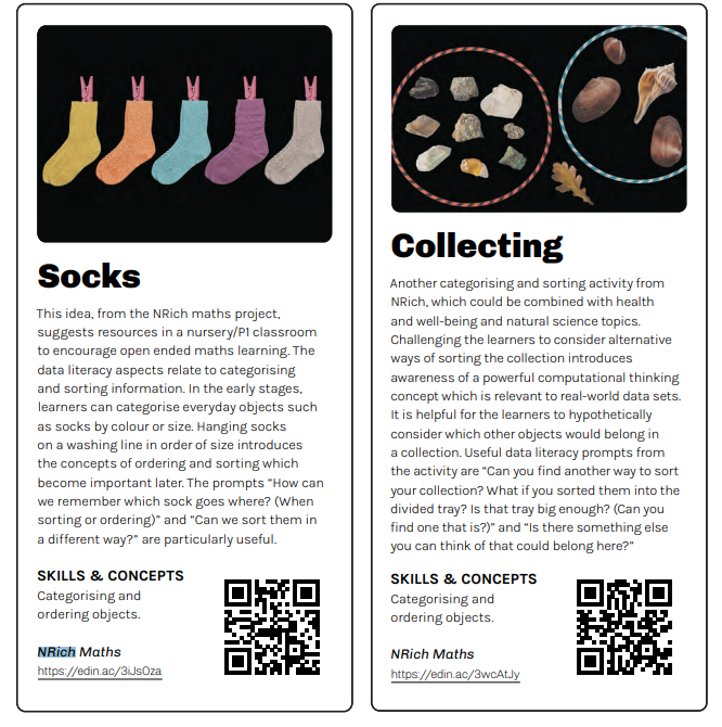 Delighted to see <a href="/nrichmaths/">NRICH maths</a> activities 'Socks', 'Collecting' and 'Ladybird Count' featured in the newly-released @eddiged  'Teach Data Literacy - A Guide for Primary Teachers' dataschools.education/wp-content/upl…