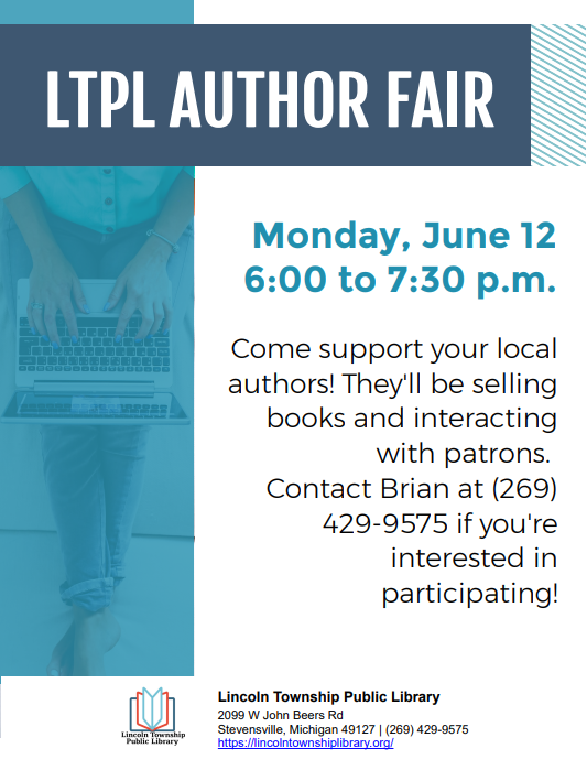 LincolnLTPL's tweet photo. Tonight is our Local Author Fair! Stop by between 6-7:30pm to meet with local authors! https://t.co/xIKja8aCuw