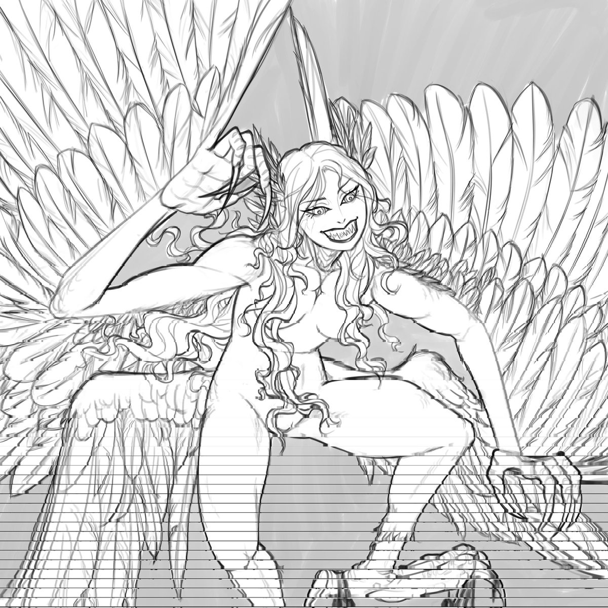 I haven't drawn this version of her in so long >w< almost 3 years now, seemingly 0.0

I don't know why, given how much it is to draw harpies XD

#wip #oc #ocart #harpyart #harpy #ocsketch #characterart #charactersketch #characterdrawing