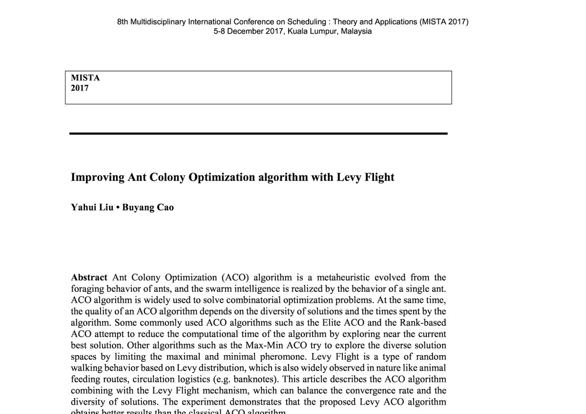 Scheduling_Help's tweet image. "Max-Min #ACO try to explore the diverse solution spaces by limiting the maximal and minimal pheromone" #MISSoundBite PERMANENTLY_REMOVED
