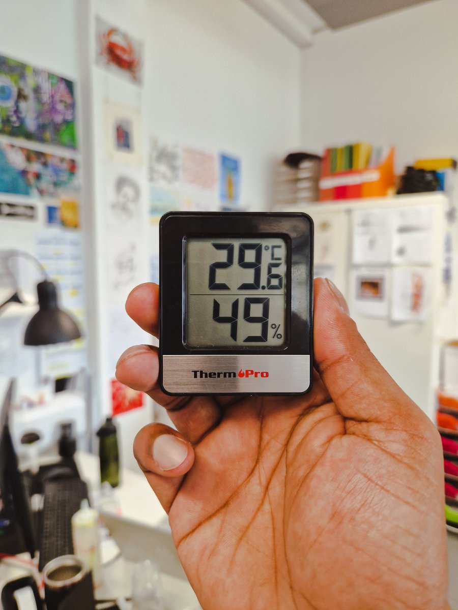 So, this is the temperature in my classroom right now. I'm struggling to function as an adult and the kids aren't having it at all. Surely, there's a legal temperature limit for schools during warmer months #londonschools #warmweather #teacherlife #neu #nationaleducationunion