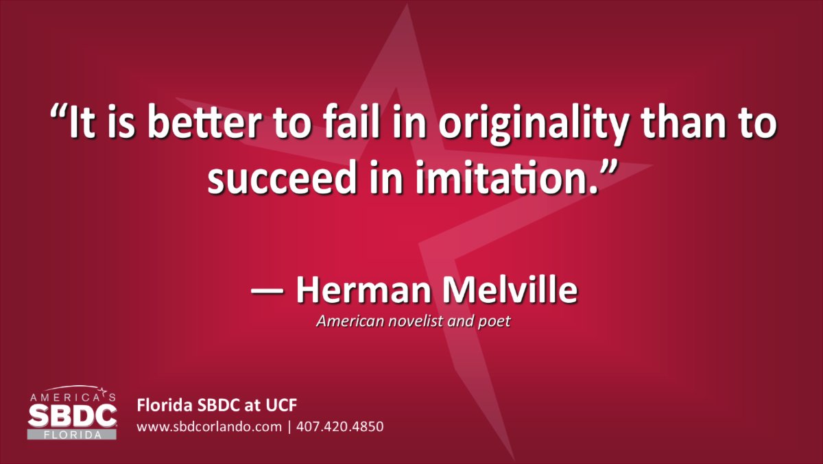 'It is better to fail in originality than to succeed in imitation.'–  Herman Melville
#MotivationalMonday