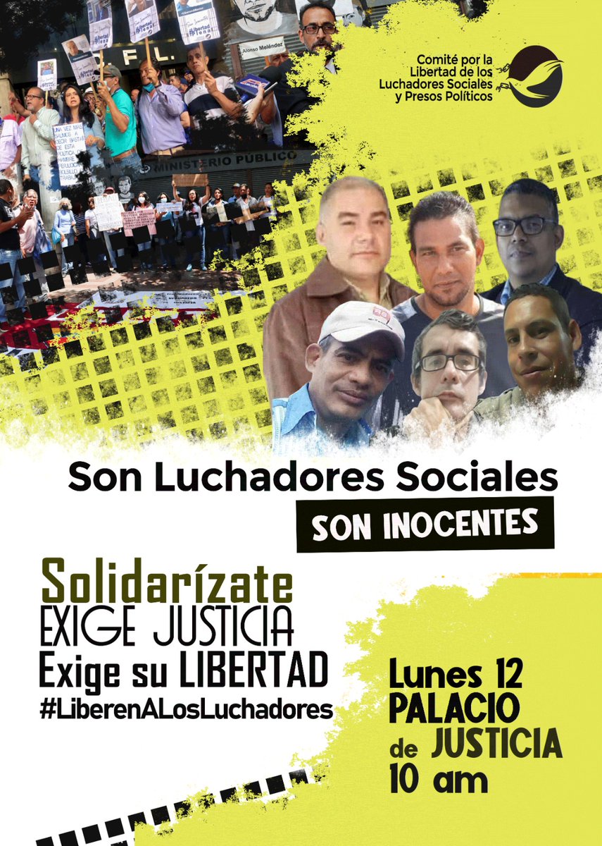 #12Junio hoy es la audiencia de los luchadores sociales. Nunca debieron ser detenidos, defender derechos laborales no es delito. No deben seguir presos #LiberenALosLuchadores
