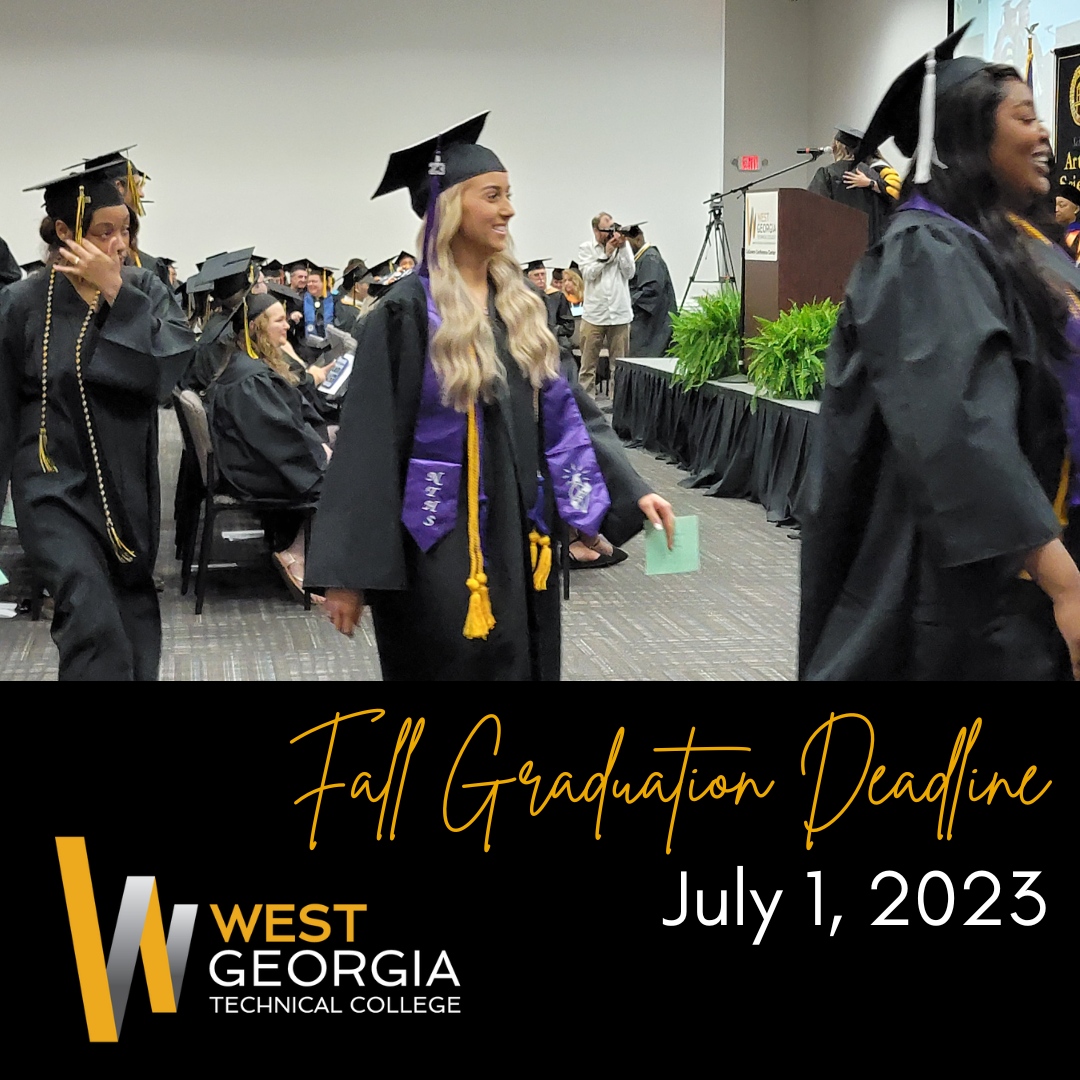 Students, if you will be completing your program of study during Fall Semester, you need to apply for graduation by July 1! ⁠
⁠
Please complete the online application at westgatech.edu/admissions/reg…. Cost is $40. ⁠