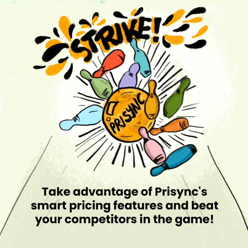 PrisyncCom's tweet photo. With Prisync's wide range of features, you can effectively enhance your profitability and accomplish your goals by engaging in fair competition powered by #pricingoptimization. 💪🏷 🎳

#cartoon #pricing #pricingstrategies #ecommercetips #businesstips