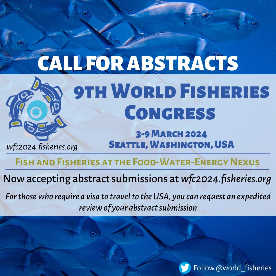 🚨Have you submitted your abstract to present at #WFC2024?🚨 Abstract submission is open until 30 June 2023. A list of sessions and abstract submission instructions can be found online at wfc2024.fisheries.org