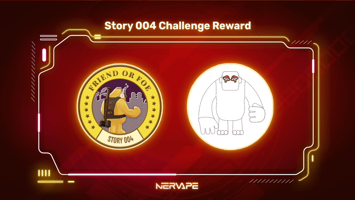 🤖 Find a Friend (or Foe) in Saga Challenge 4!
Captured by Kraft, Dev learns that they might have something in common. Also, someone stole Kraft’s sweets!
🍄Take the quiz and win this OAT and Mushroom eyes!
1️⃣ Quiz: nervape.com/story/4-friend…
2️⃣ Verify: galxe.com/nervape/campai…
#NACP