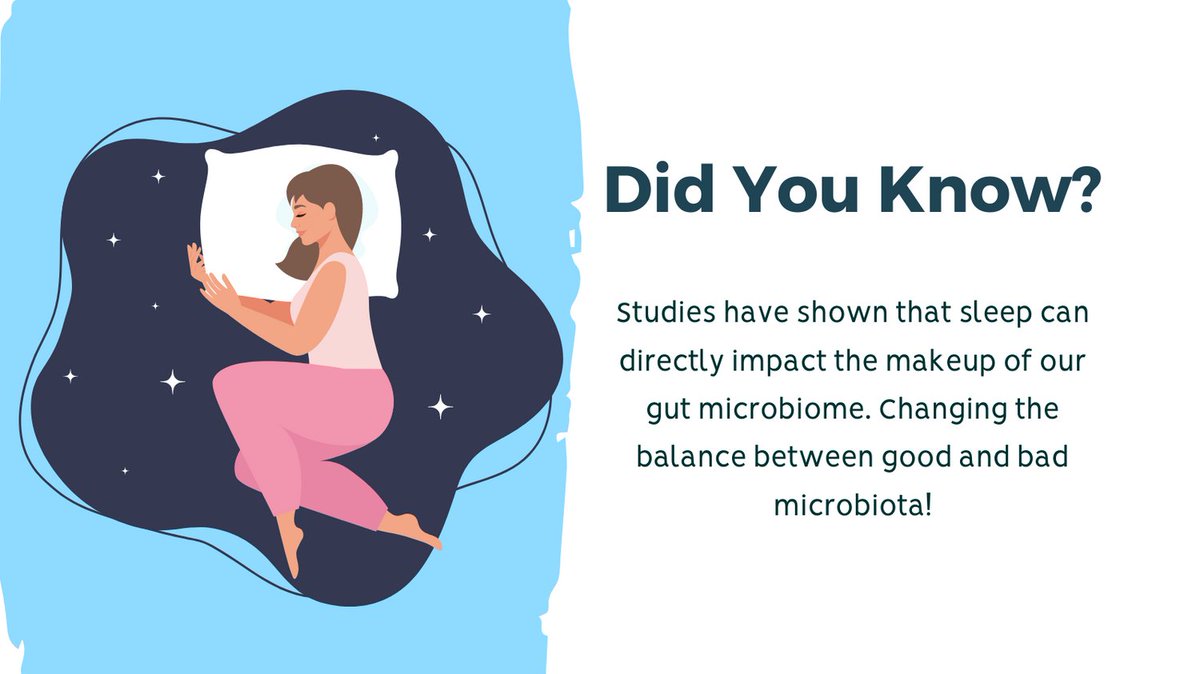 Studies have shown that sleep can directly impact the makeup of our gut microbiome. Researchers have observed changes in the levels of specific bacterial species in response to sleep disruption. 

#Sleep #GutMicrobiome #SleepQuality #GutHealth #GutHealthMatters