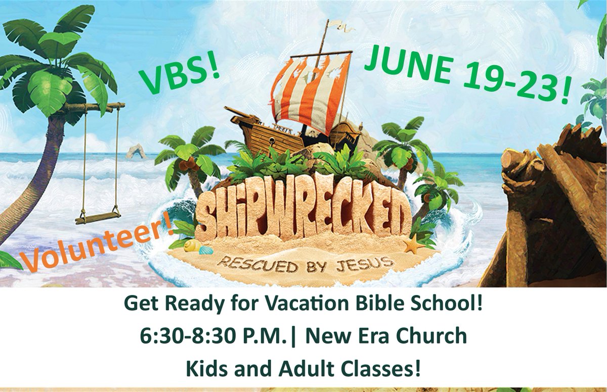 Please join us for the VBS Canvassing event this Saturday, June 17  at 11 a.m. We have a great opportunity to share with the community our love for Jesus Christ and also share that Vacation Bible School (VBS) is coming soon!