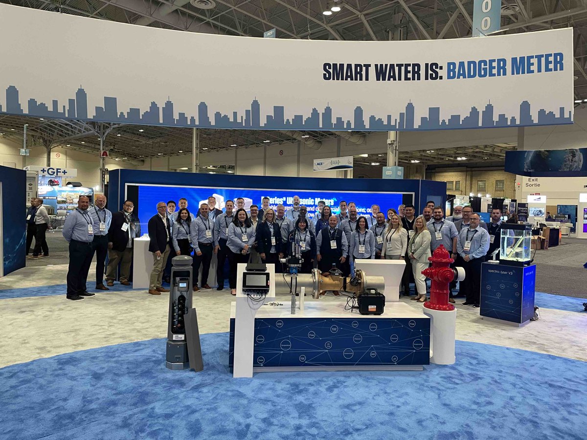 Badger_Meter's tweet photo. It’s finally here! North America’s largest #water industry trade show, @awwa  #ace23 in Toronto. Be sure to visit Badger Meter in booth 1219 now through Wednesday and chat with our team about #smartwater and #actionabledata. https://t.co/8AWSVpZOs3