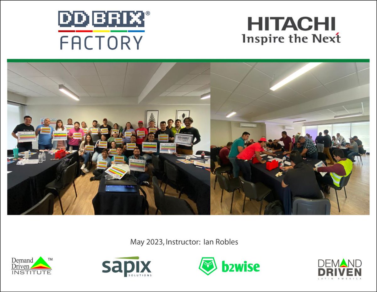 #ddiinstructor Ian Robles leads a #ddbrix simulation for @HitachiGlobal #ddmrp #demanddriven #thoughtware #supplychainresilience #vucaleadership @b2wiseglobal