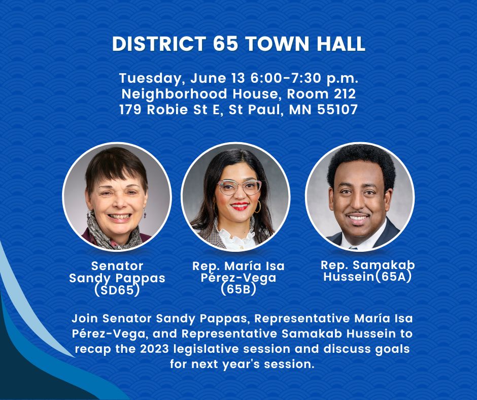 Tomorrow, 6:00-7:30 PM at the Neighborhood House, join Rep. María Isa Pérez-Vega, Rep. Samakab Hussein, and I to discuss our 2023 accomplishments and what we hope to do next year!