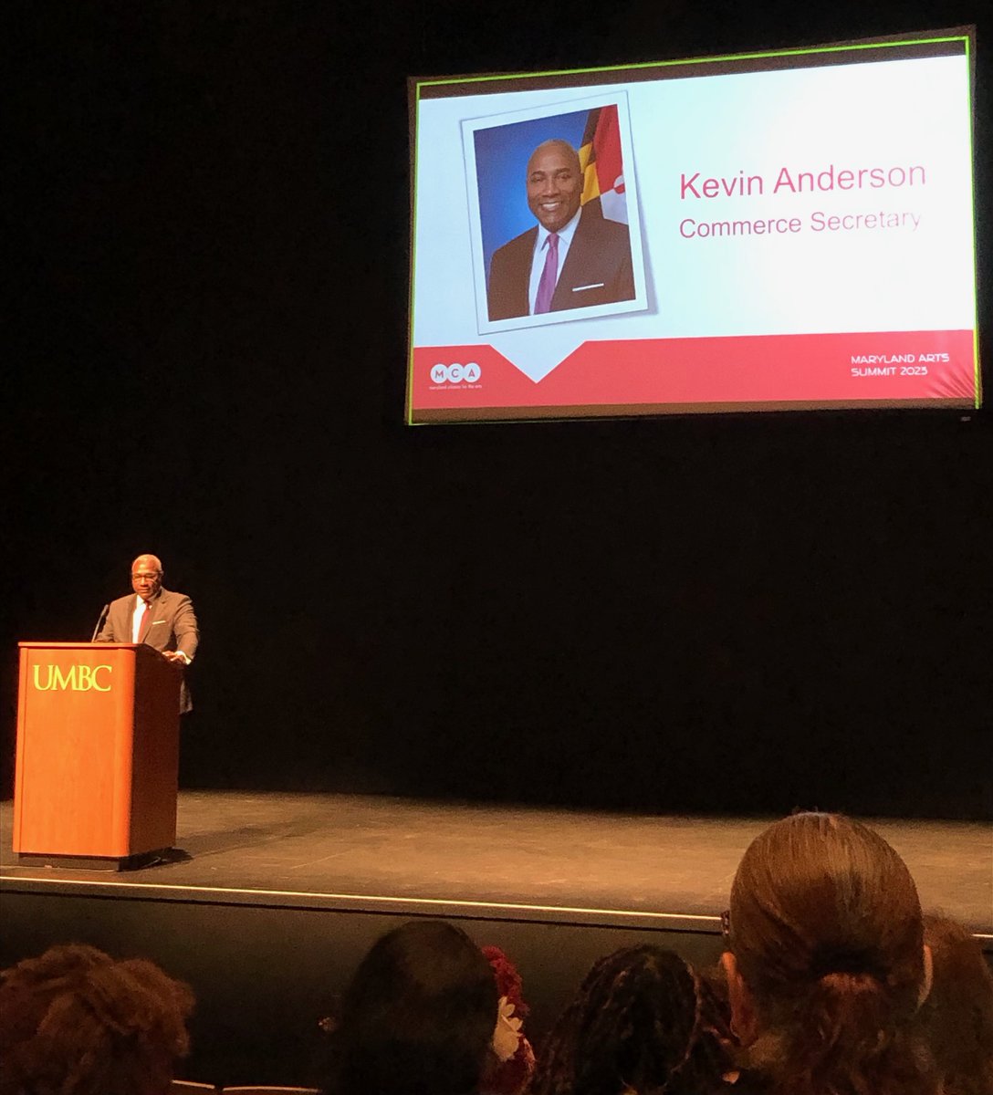 Last week, Commerce Secretary Kevin Anderson gave the opening remarks at the Maryland State Arts Summit held at <a href="/UMBC/">UMBC</a>. The event brought together hundreds of artists and organizations to network and celebrate the accomplishments of the arts sector. <a href="/mdartscouncil/">Maryland State Arts Council</a> <a href="/ArtsAdvocate_MD/">MD Citizens 4 Arts</a>