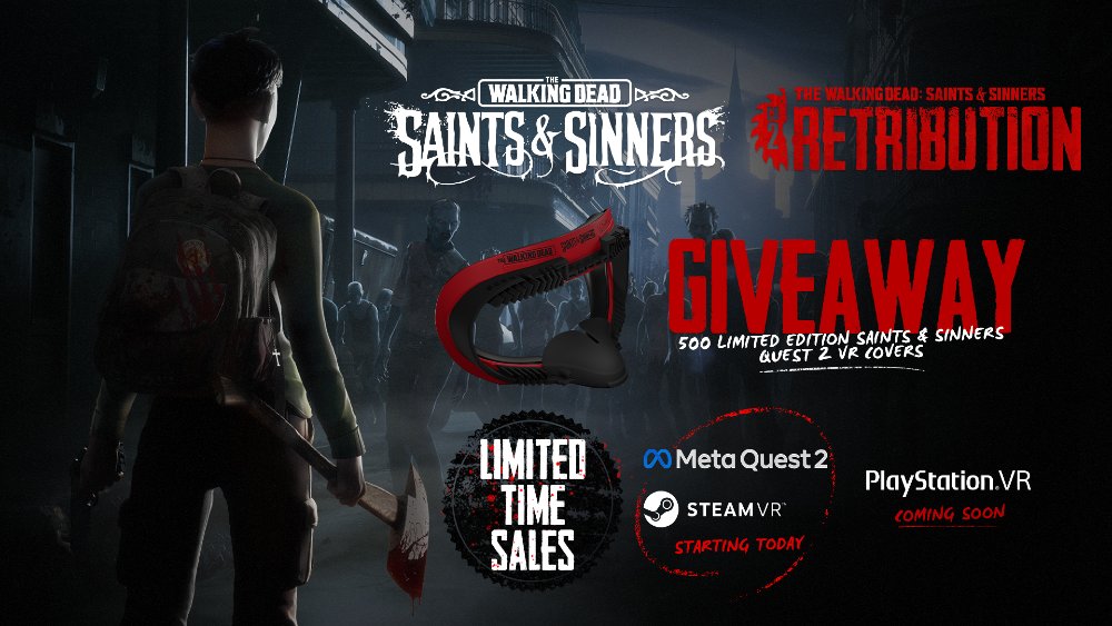 DiscoVRTetiana's tweet photo. It's not too late to win 1 of 500 exclusive bloody red🩸 facial interfaces for your #Quest2, courtesy of @WalkingDeadVR and @vrcover !😍

Enter here🎮🔥: https://t.co/8zKlf4JGkz

#VR #Giveaway #TWDSS #Ad https://t.co/Xn1ndNWgg8