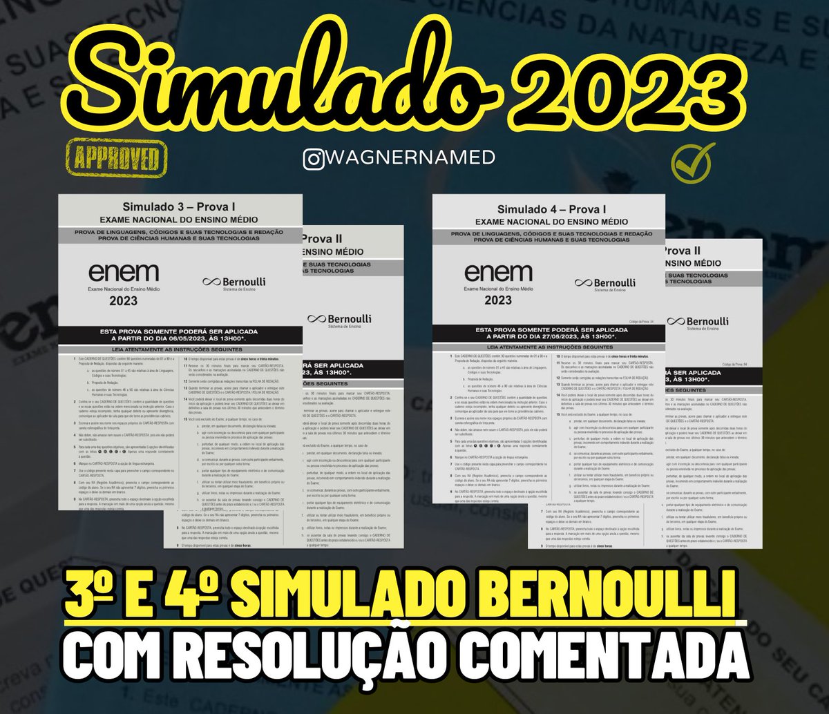 wagnernamed's tweet image. 🚨3º e 4º Simulados do Bernoulli de 2023 

Link: drive.google.com/drive/folders/…