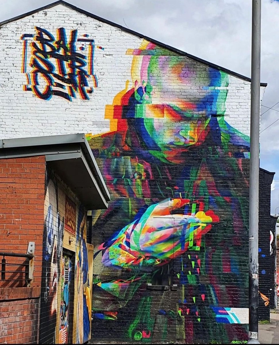Art by Danish Rasmus Balstrøm in Glasgow, Scotland (2022) #rasmusbalstrøm #glasgowstreetart #streetart #lamolinastreetart 📷 via artist mysl.nl/Ojiw