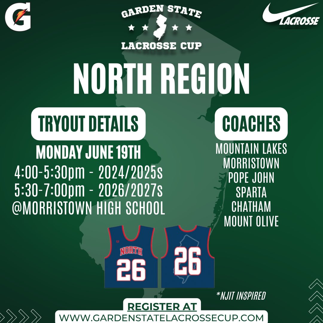 Q4 Lacrosse (@q4lacrosse) on Twitter photo Have you seen the North Region details for the Garden State Cup? One week away!
gardenstatelacrossecup.com
<a href="/MikeKinneyHS/">Mike Kinney</a> <a href="/BrandonGouldHS/">Brandon Gould</a> <a href="/MLBTLax/">Lakers Lacrosse</a> <a href="/SpartaLacrosse/">Sparta Boys Lacrosse</a> <a href="/PJ_Boys_Lax/">Pope John Lacrosse</a> <a href="/WestMorrisBLAX/">West Morris Central Lacrosse</a> @mtolivelax Have you seen the North Region details for the Garden State Cup? One week away!
gardenstatelacrossecup.com
<a href="/MikeKinneyHS/">Mike Kinney</a> <a href="/BrandonGouldHS/">Brandon Gould</a> <a href="/MLBTLax/">Lakers Lacrosse</a> <a href="/SpartaLacrosse/">Sparta Boys Lacrosse</a> <a href="/PJ_Boys_Lax/">Pope John Lacrosse</a> <a href="/WestMorrisBLAX/">West Morris Central Lacrosse</a> @mtolivelax