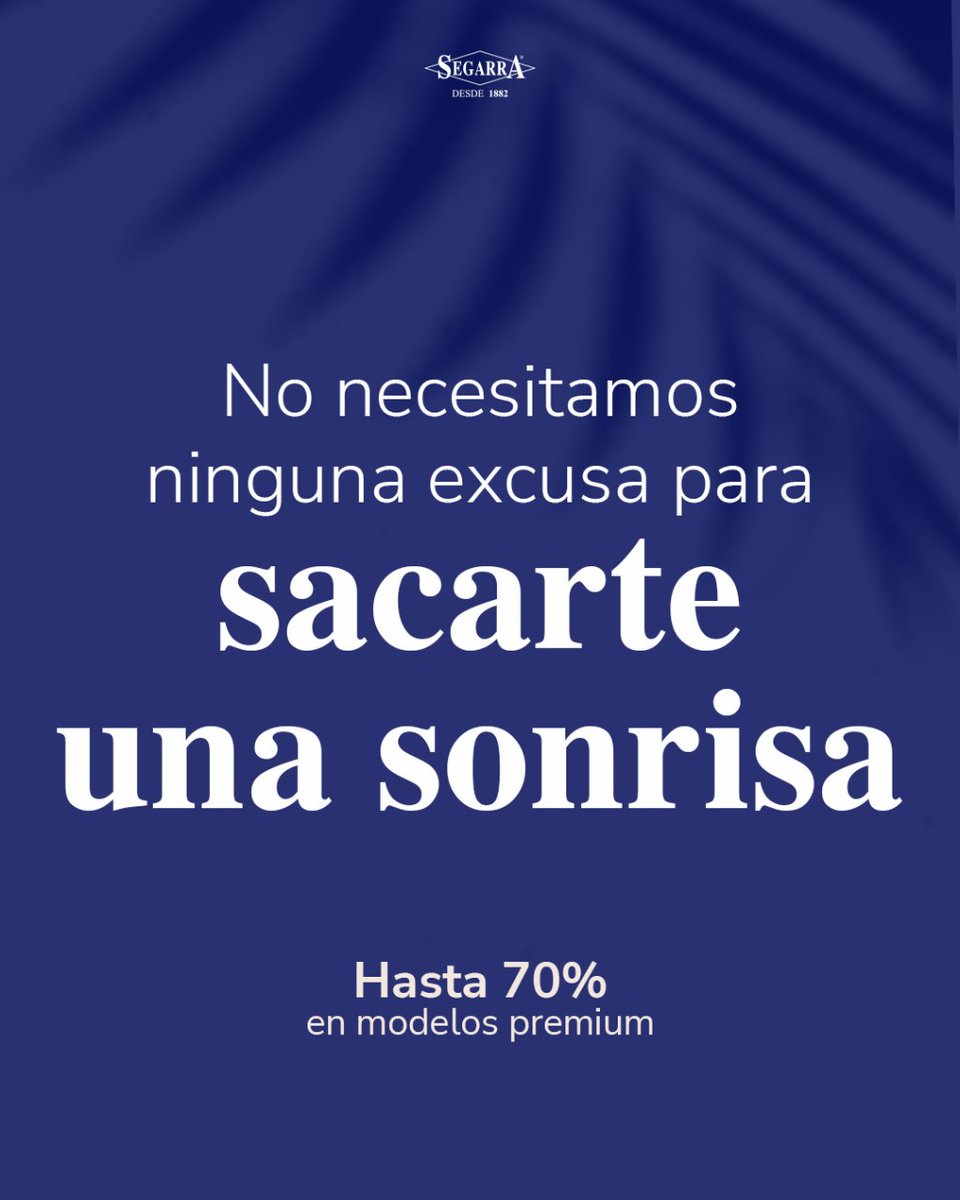 Nos apetecía y lo hemos hecho: hasta un 70% de descuento en modelos premium💎

Por ser tú, por ser fundamental para #Segarra🧩

Rebajas disponibles en segarra.es/no-necesitamos…

#rebajas #calzadohombre #calzadomujer