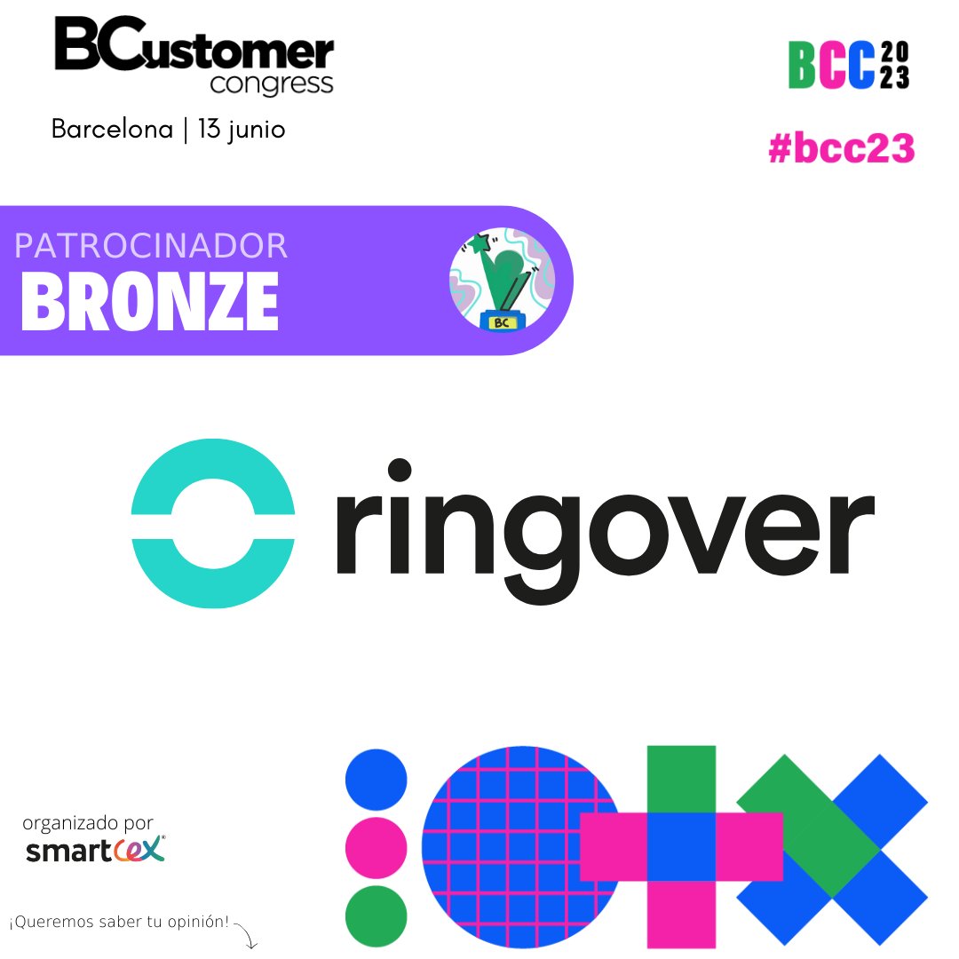 Último y nuevo patrocinador #bronze ... ¡𝗥𝗜𝗡𝗚𝗢𝗩𝗘𝗥! 🤩Gestionan las llamadas de tu empresa con autonomía y profesionaliza tu servicio al cliente. Una solución de telefonía 100% cloud para ofrecer una experiencia única a tus clientes. #BCC23