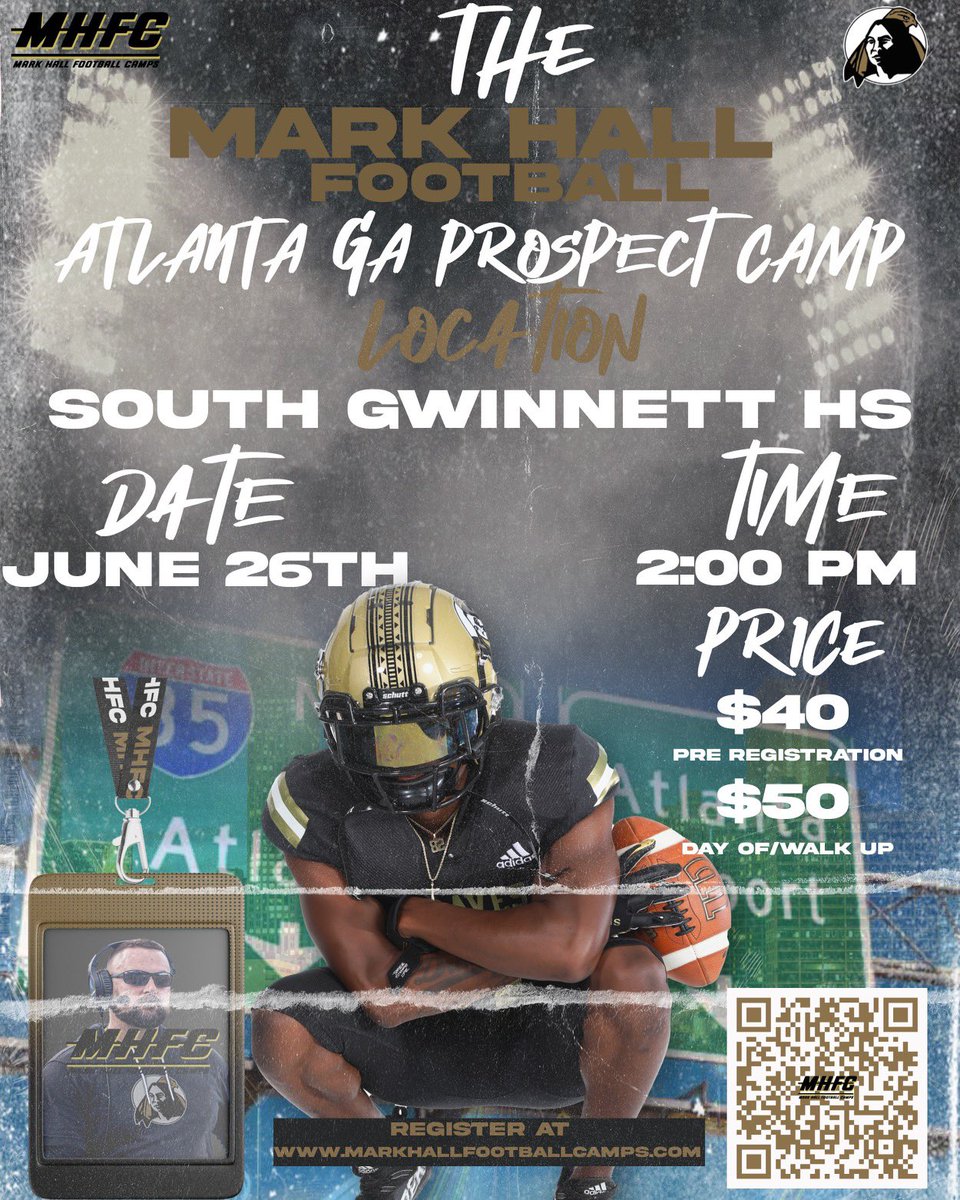 🚨 IN 2 WEEKS @UNCP_Football will be in the ATL!!🚨 Can’t wait to get the GA➡️UNCP pipeline started!! Don’t miss this opportunity!! Sign up: markhallfootballcamps.com/blank