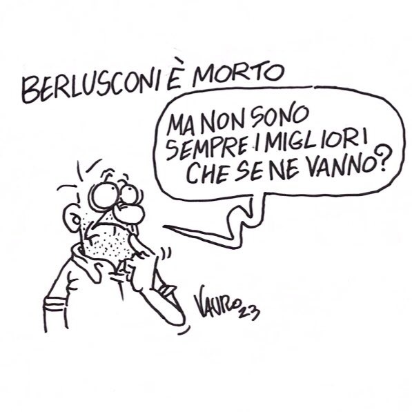 Quindi, siccome anche costui viene da molti sinistri considerato un migliore, giro, tale augurio, affinché questo genere di essere umanoide sia soddisfatto in questa sua meschina 'sparata'.

La nuova vignetta di Vauro #12giugno.....questo può dare la mano a travaglio....poveretti