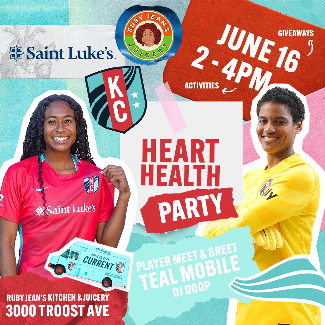 KC Current (@thekccurrent) on Twitter photo โค๏ธ HEART HEALTH PARTY โค๏ธ
Join the fun this Friday and meet <a href="/croixsoto/">Croix Soto</a> & <a href="/ADizzle23/">Adrianna AD Franch</a> as <a href="/iamthadoopster/">International Doop ๐ธ๐พ</a> brings all the good vibes ๐ถ
๐ Friday, June 16
โฐ 2-4PM
๐ <a href="/RubyJeansJuice/">Ruby Jean</a>
<a href="/saintlukeskc/">Saint Luke's</a> | #KCBABY โค๏ธ HEART HEALTH PARTY โค๏ธ
Join the fun this Friday and meet <a href="/croixsoto/">Croix Soto</a> & <a href="/ADizzle23/">Adrianna AD Franch</a> as <a href="/iamthadoopster/">International Doop ๐ธ๐พ</a> brings all the good vibes ๐ถ
๐ Friday, June 16
โฐ 2-4PM
๐ <a href="/RubyJeansJuice/">Ruby Jean</a>
<a href="/saintlukeskc/">Saint Luke's</a> | #KCBABY