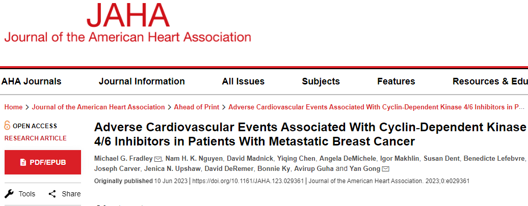 Excited to share our work using #OneFlorida @PCORI  data with a collaboration between @PennCardiology @GACancerCenter @UFPharmacy #cardioonc
Adverse Cardiovascular Events Associated With Cyclin‐Dependent Kinase 4/6 Inhibitors in Patients With Metastatic Breast Cancr- A thread 1/