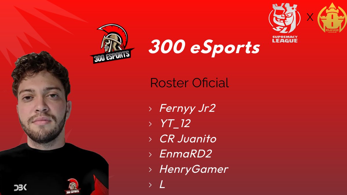 A continuación los Espartanos que nos representarán en el segundo Qualifier <a href="/CR_Supremacy/">Supremacy League</a> × <a href="/EmpireLeagueCR/">EmpireLeague™</a> ⚔

Staff:
💼 <a href="/manucr1/">manu</a>
🗣 <a href="/MoJordi/">☆JSM☆™</a>
🗣 <a href="/Nuunez24/">Núñezz³³</a>
Players:
🇪🇸 <a href="/Fernyy_2/">Fernyy</a>
🇪🇸 <a href="/YT_12CR/">YT_12</a>
🇪🇸 <a href="/ig_juanito/">CR JUANITO</a>
🇩🇴 <a href="/enmanuelpf_/">EnmaaaPF〽️</a>
🇩🇴  @HenryGamer_CR
🇫🇷 <a href="/xLucas1608/">Łucas</a> 
Modelo:
💄 <a href="/YT_12CR/">YT_12</a>