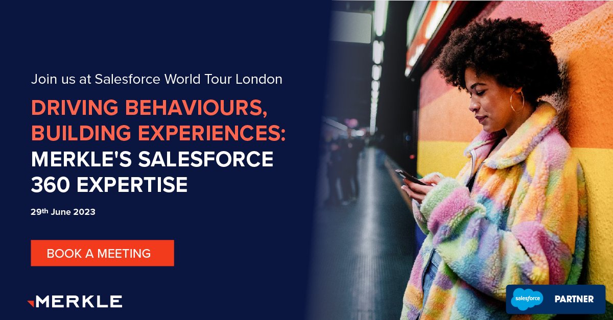 Mark your calendars! 🗓️ We're excited to announce that @Merkle is a proud sponsor at the @salesforce World Tour London on the 29th of June! Sign up today: salesforce.com/uk/events/lond…