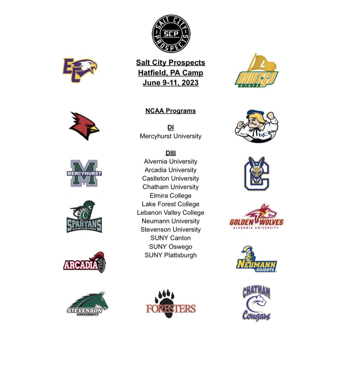 SaltCityPros's tweet photo. A recap of a great weekend in Hatfield, PA! Ton of great coaches and organizations working / scouting the camp. In total, 13 NCAA coaches and 43 Junior / Prep / ACHA programs made the camp a phenomenal experience of development and exposure! #scphatfield https://t.co/MRWmGfSHyN