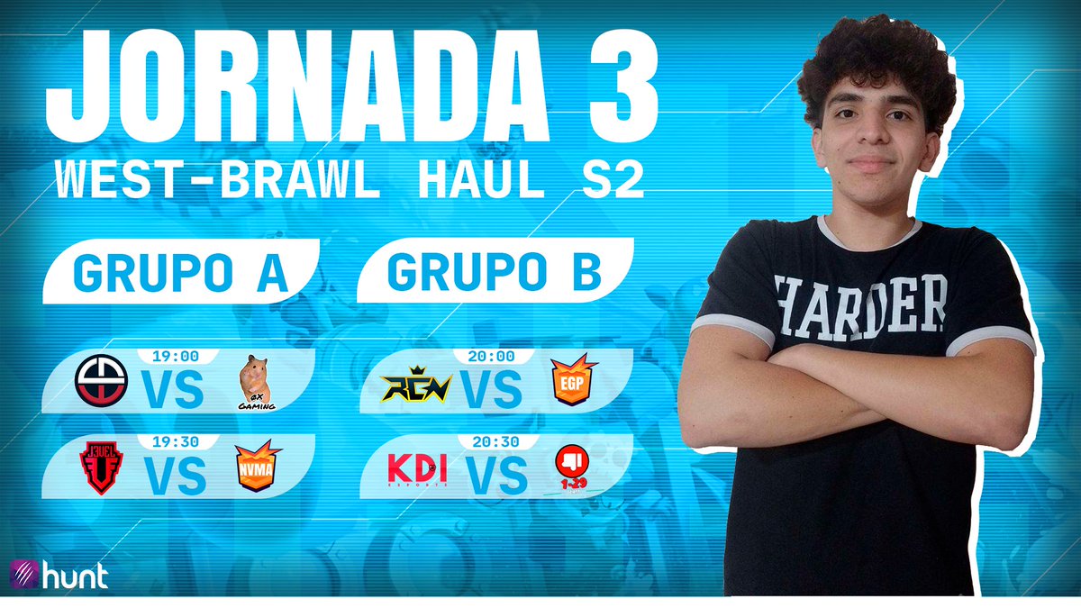 🔊 | ¡ JORNADA 3 - SA WEST !

🪧 Grupo A :
<a href="/_LeaveNoWitness/">LeaveNoWitness💢</a> 🆚 <a href="/_oXGaming/">øX Gaming 🏳️‍🌈</a>
<a href="/LevelEsports_BS/">Level Esports 🎮</a> 🆚 #NVMA 

🪧 Grupo B :
<a href="/ReconicEsports/">Reconic Esports</a> 🆚 #EggPlantPie
<a href="/KDIesports/">KDI Esports❣️</a> 🆚 #1_29Team

🪧 Trasmisión : 
🇪🇦 twitch.tv/nacotv_
🇧🇷 twitch.tv/8viruss

#BrawlHaul #BrawlStars