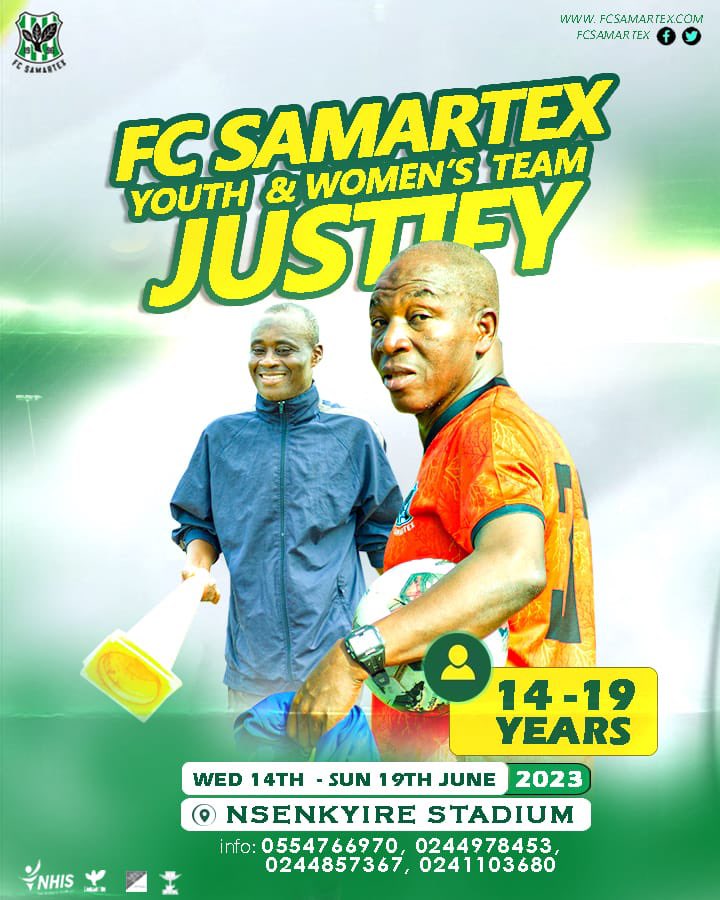 FcSamartex1996's tweet photo. FYI

FC Samartex is providing a unique platform for young male and female talented footballers to be part of our big family. 

Contact any of the phone numbers if you have any question (s).

Don’t miss this opportunity ⤵️ https://t.co/JldSesx9Px