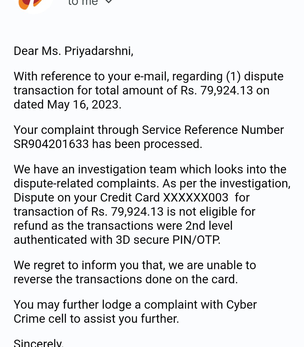 ipandeydivya's tweet photo. @ICICIBank_Care @RBI @FinMinIndia @AnkitRajIndia @eAnkitPandey @1abhimat I understand and already raised a complaint. But while in investigation, I am not sure about the timing and recovery of my money. I need your assistance in this.
@ICICIBank_Care https://t.co/R4Y2j3p1iv