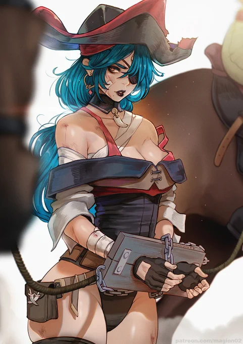 "Fall of the Pirate Queen Decima"  A Final Fantasy XIV OC commissioned by Decima 