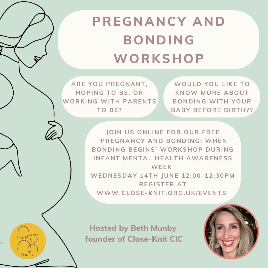 Come along to our Pregnancy and Bonding free online workshop this Wednesday 14th June #IMHAW2023 #BondingbeforeBirth