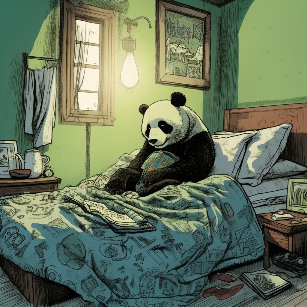 ArtonlyT's tweet photo. "Good Morning." From a RagingPanda . #DMArt #ArtOnly #RagingPanda #Pencil #Ink #Paint #Digital #AiArt https://t.co/bHX3K7zUIZ
