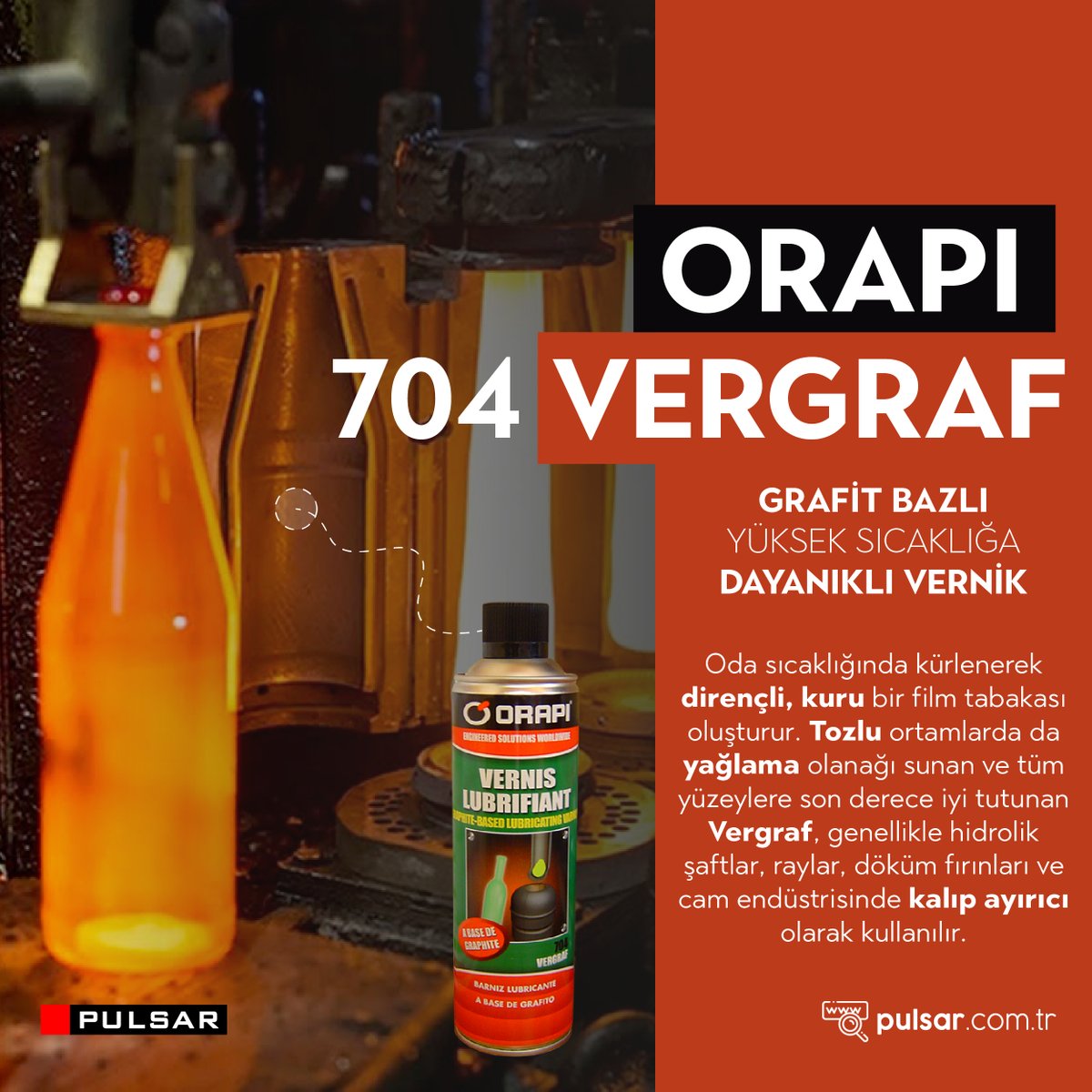 PulsarKimya's tweet photo. 704 Vergraf mikronize grafit bazlı yüksek sıcaklığa dayanıklı bir verniktir.
#pulsarkimya #kimya #orapi #vergraf #vernik #grafit #grafitbazlı #kuruyağlayıcı https://t.co/Zn8V8UJcBg