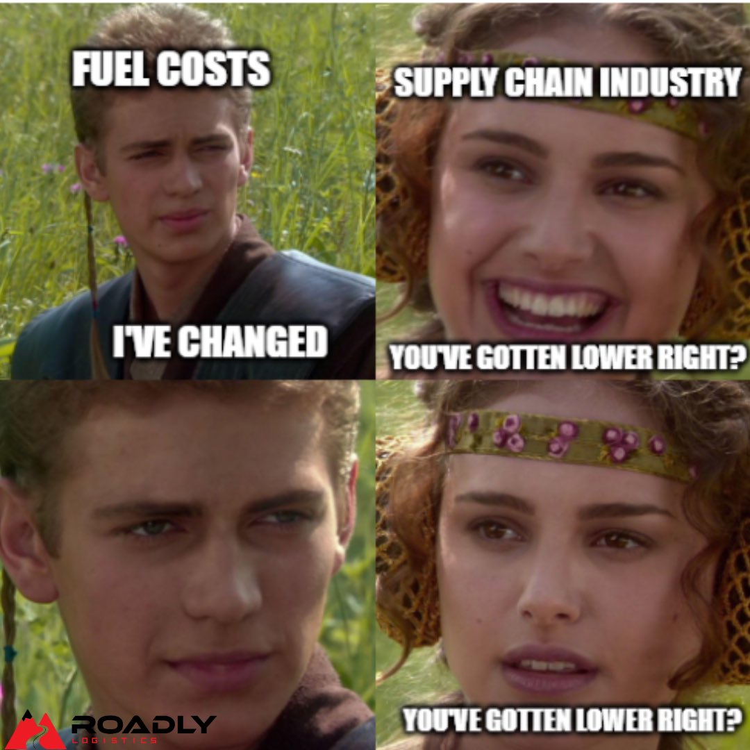 RoadlyLogistics's tweet photo. We are all Padmeโฆ
.
.
.
.
#fuelcosts #fuel #starwars #padme #anakinskywalker #logisticsmemes #supplychain #logistics https://t.co/qp4KxL2z7Q