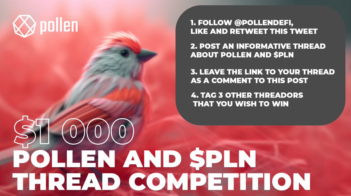 🔥Pollen's $1,000 Twitter thread contest is here!

🍾To celebrate our Asset Highlight series, we decided to organize a Twitter thread competition, but this time we'll be on the other side and you will get all the credit.

🖊️Use your skills & what you have learned about…