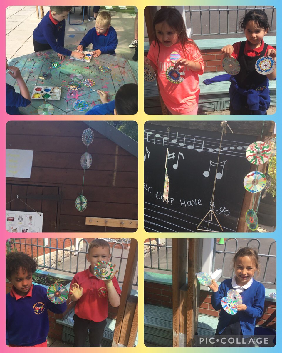 Amser Talent, so proud of our  recycled  suncatchers. Look how amazing they are, we have also learnt the importance of recycling CDs. <a href="/HTPSchool/">Herbert Thompson</a>#recycling#EXPARTS#Wellbeing