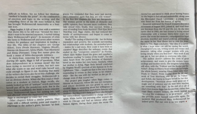 "The moment that produced Wollstonecraft has gone. But our own is no less urgent."

Excellently compelling reviews in <a href="/TheTLS/">The TLS</a> by <a href="/ecshowalter/">Elaine Showalter</a> of Susan J. Wolfson on MW's Vindication of the Rights of Woman, and <a href="/JoannaBiggs/">Joanna Biggs</a> A Life of One's Own